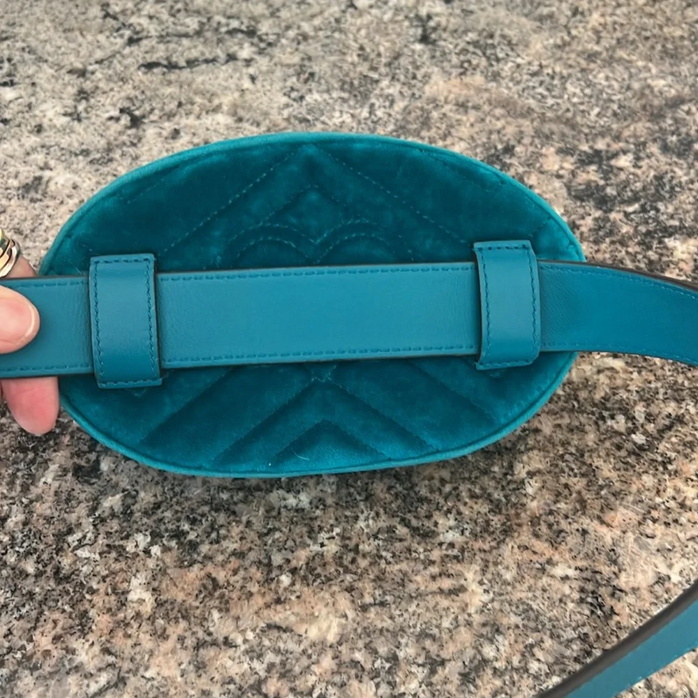Gucci Velvet Matelasse GG Marmont Belt Bag